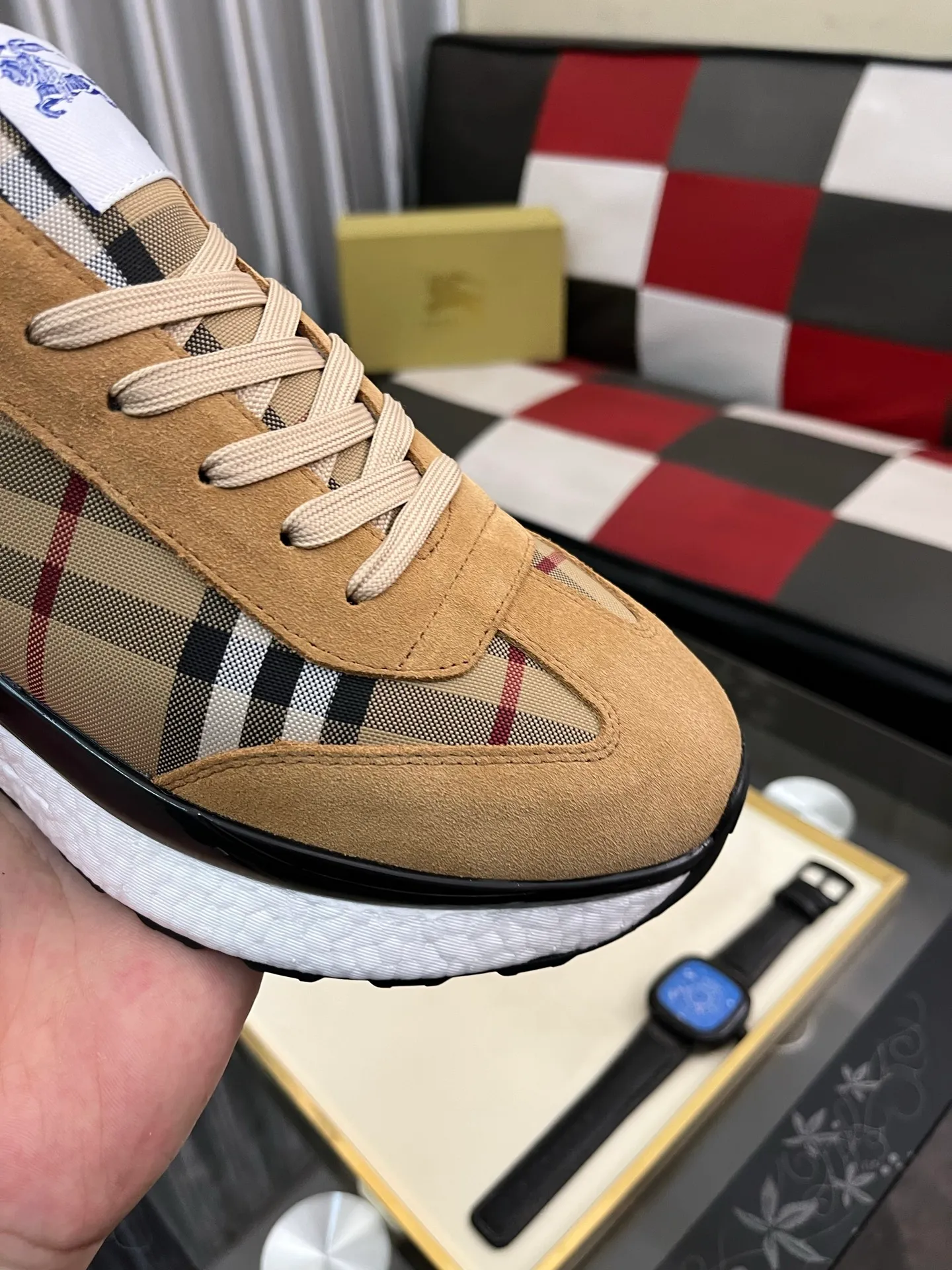 Men's shoes 💰438⌚️⌚️[BURBERRY] Burberry's authentic original high-end casual shoes🇨🇳Exquisite craftsmanship, this fabric is made of high mercerized fabric💯top layer🐷leather lining, suitable for drivers to drive🌴Original wear-resistant rubber outsole, versatile style, worth owning🍓Sizes 38-442️⃣Colors available